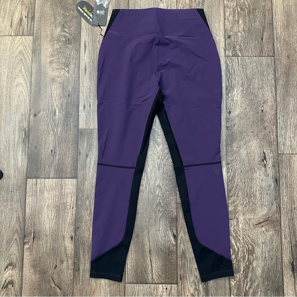 Mountain Hardwear Chockstone Nylon Outdoor UPF50 Tights Womens Sz S Purple/Black
